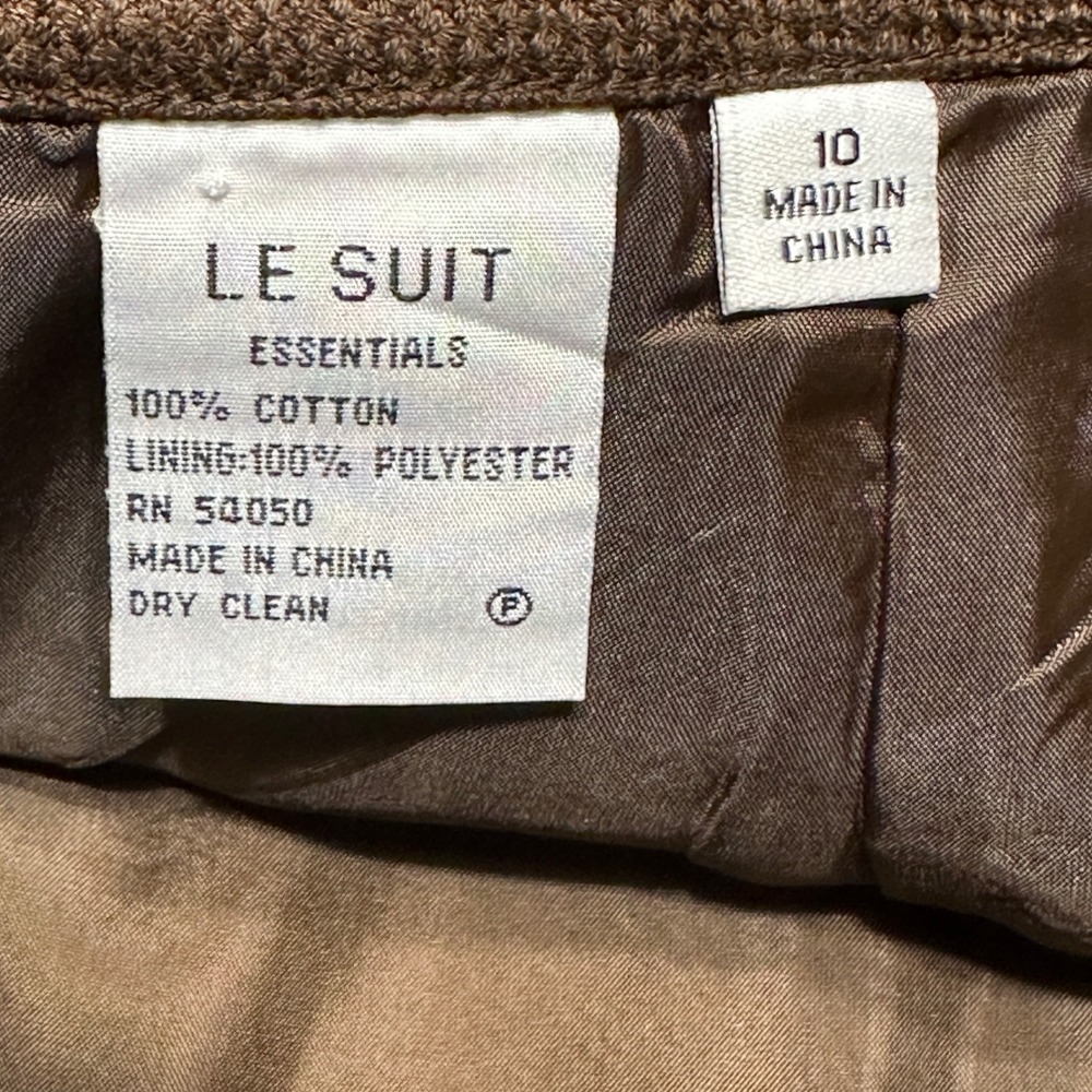 Le Suit Essentials Women's Brown Textured BasketWeave Pencil Skirt Career 10 - Picture 7 of 12